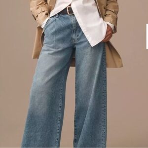 Anthropologie | Pilcro | High-Rise Pleated Cuff Trouser Jeans